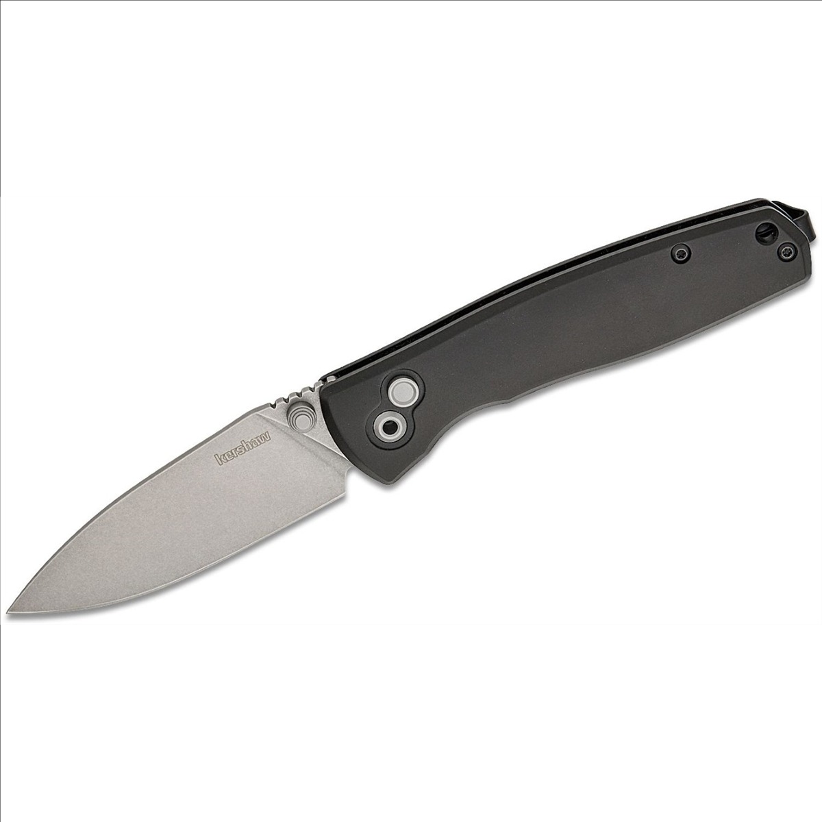 KER2053 Sto ashed D2 Aluminum Pocket Knife - Black