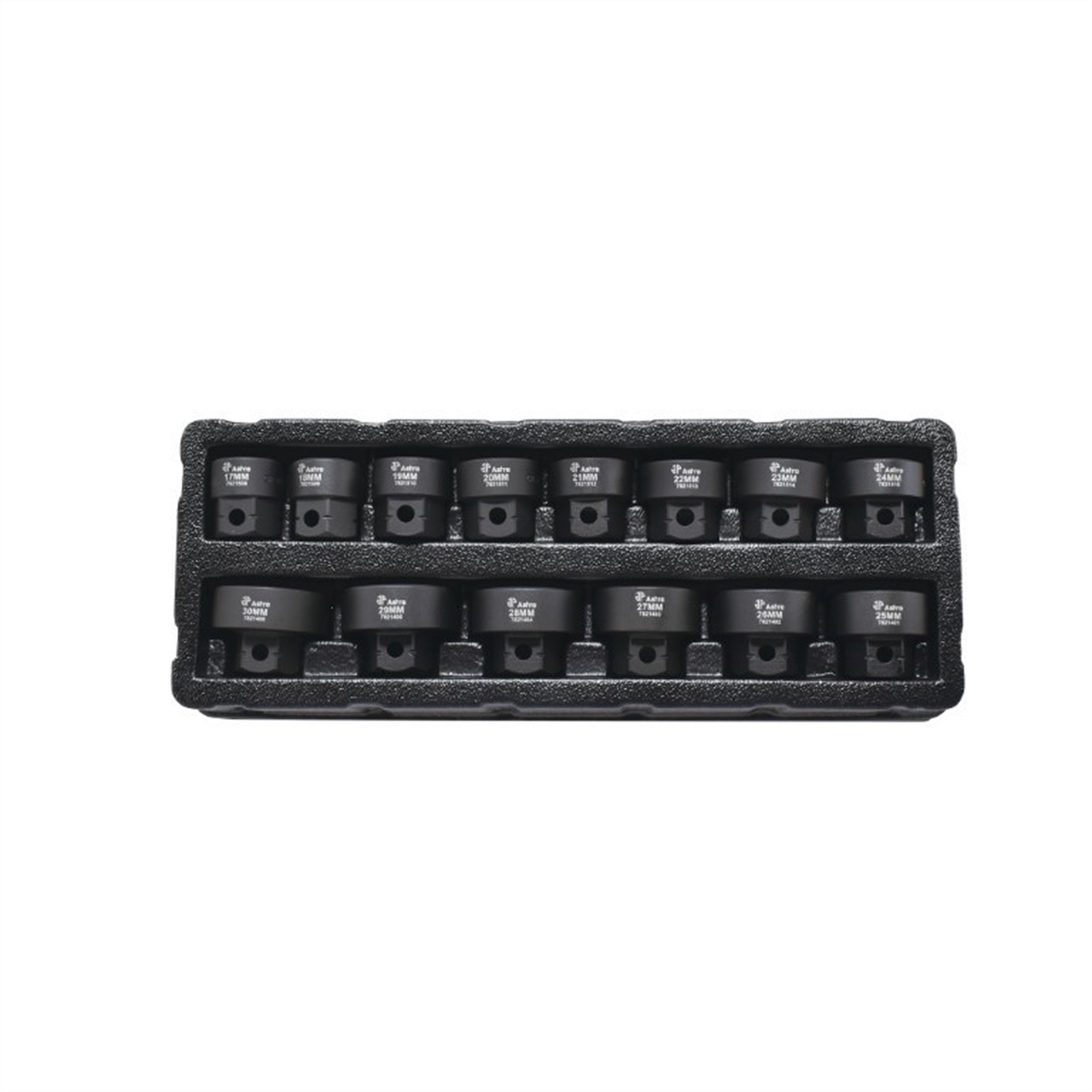 Astro Pneumatic AST78214 0.5 in. Drive 17-30 mm Low Profile Nano Impact Socket Set - No Skips - 14 Piece