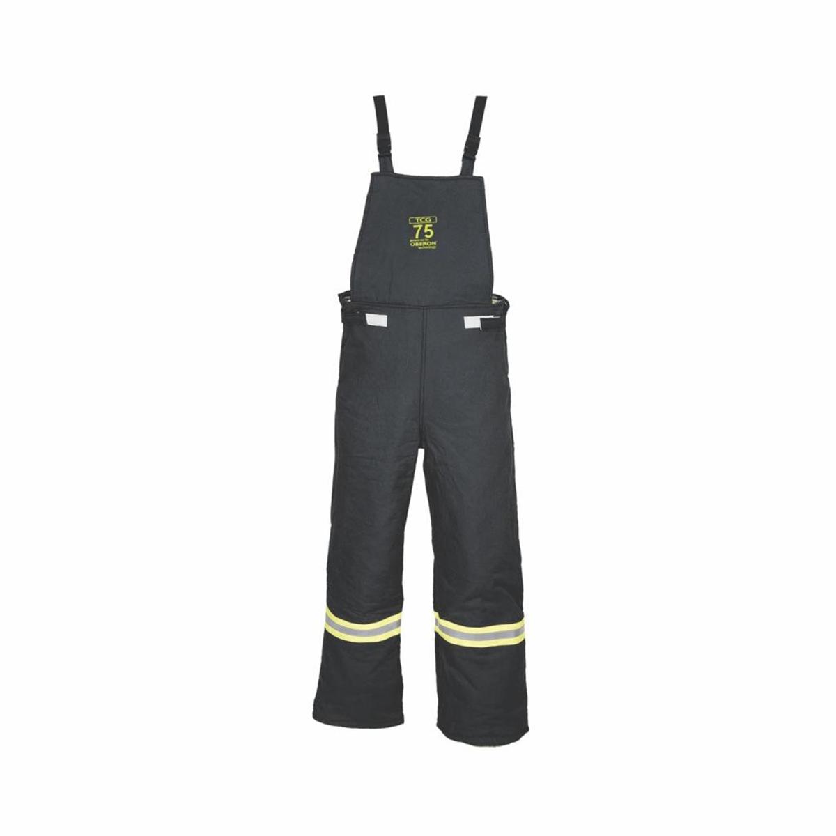 OBRTCG75-BIB-SL Arc Flash Bib Overalls - 75 Cal TCG Protection, Black, Large - Short