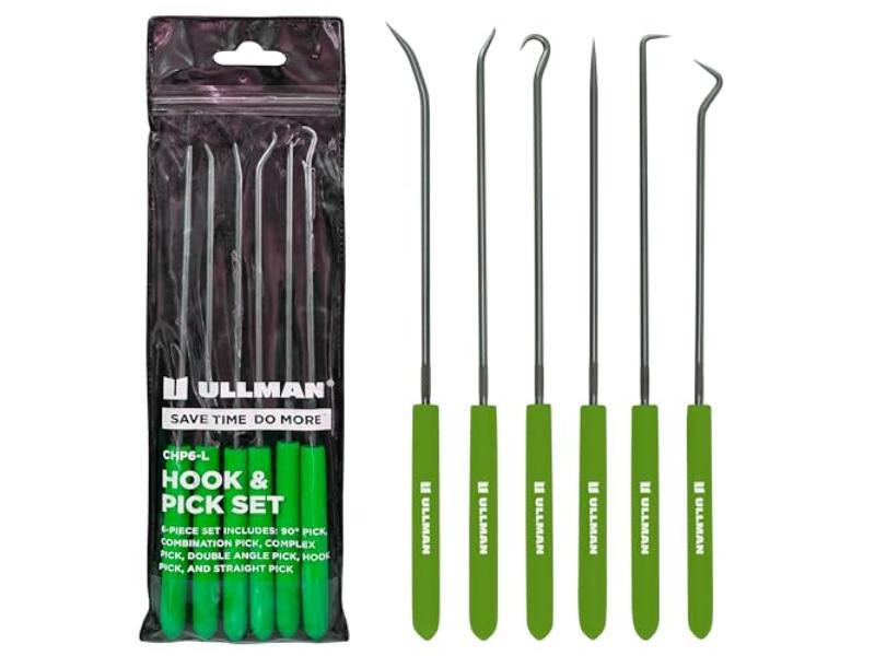 ULLCHP6-L-GR 9.75 in. Long Green Hook & Pick Set - 6 Piece