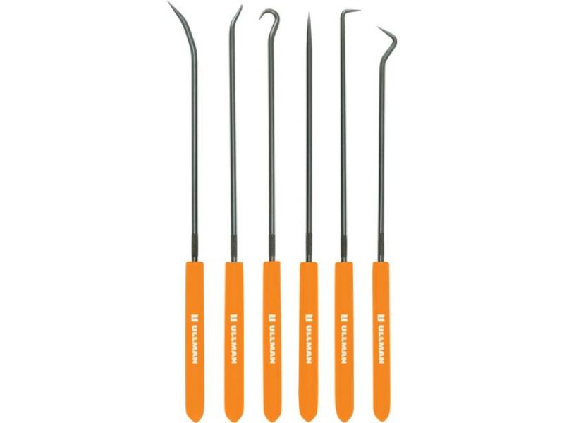 ULLCHP6-L-OR 9.75 in. Long Orange Hook & Pick Set - 6 Piece
