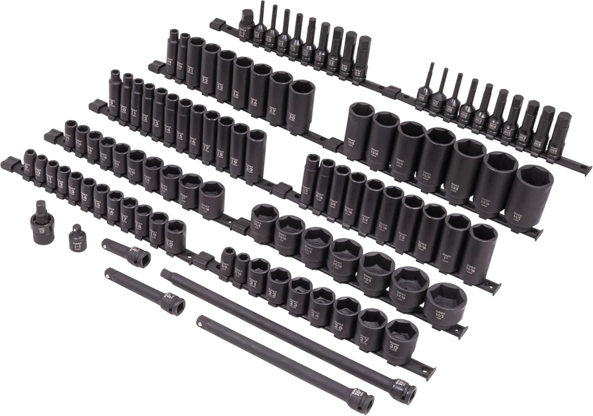 1/2 in Drive Sae & Metric 6 Point Standard & Deep & Hex Bit 102-Piece Master Impact & Bit Socket Set