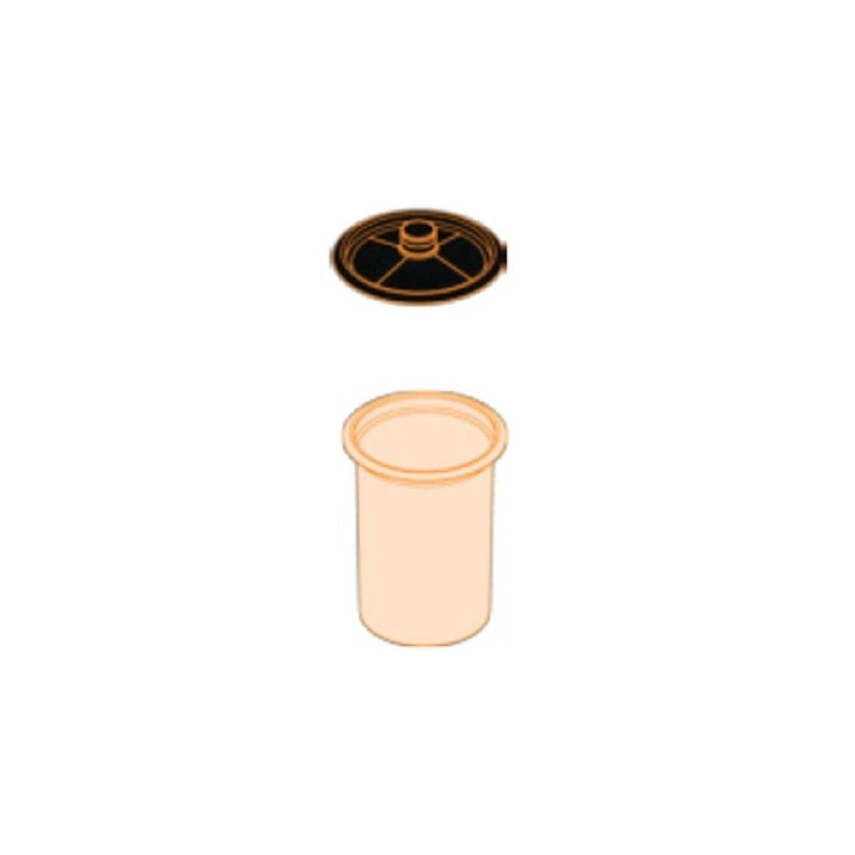 DEVDPV-34-200-K50 1.34 oz Paint Spray Cup Kit with 200 Micron Lid - 50 Piece