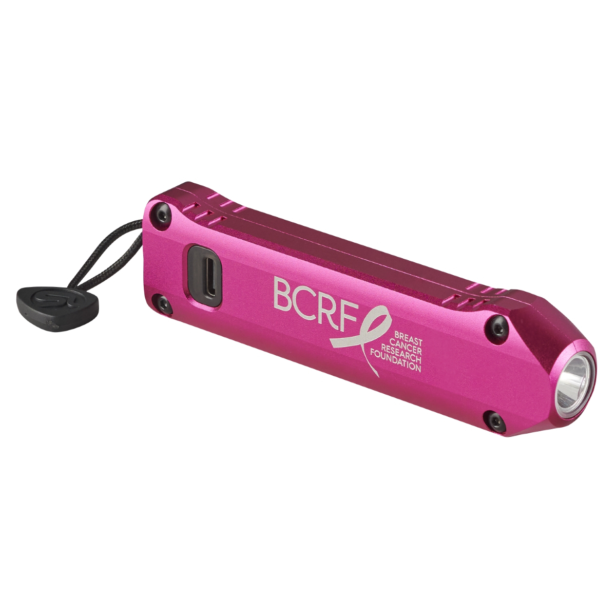 STL88824 500 Lumen BCRF Wedge XT Flashlight with USB-C cord, pocket lanyard - Pink