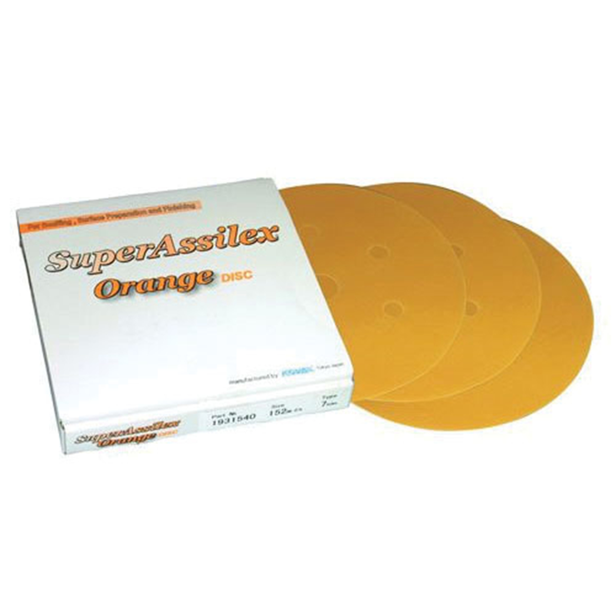 EAG1931540 6 in. Kovax Dry Hook & Loop Attachment Super As Silex Sanding Disc, 1200 Grit, Orange, 7 Holes