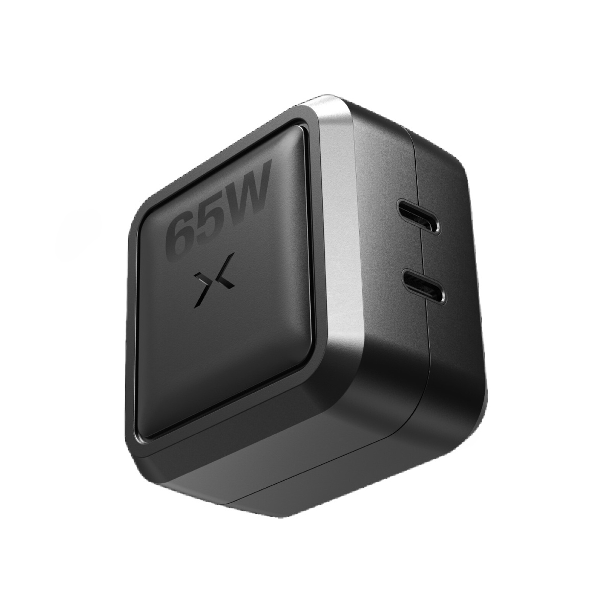 NOCX65B XGrid X65 65W USB-C 2-Port Charger with Gan Fast Charging - Black