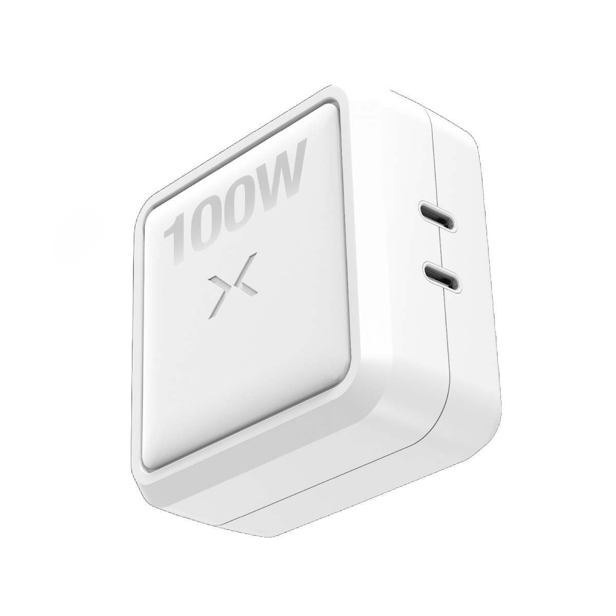 NOCX100W XGrid X100 100W Dual USB-C GaN Fast Charger, White