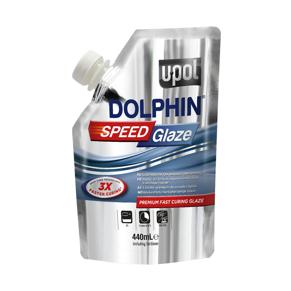UPO0654 440 ml Dolphin Speed Glaze Bag, Light Blue - Liquid