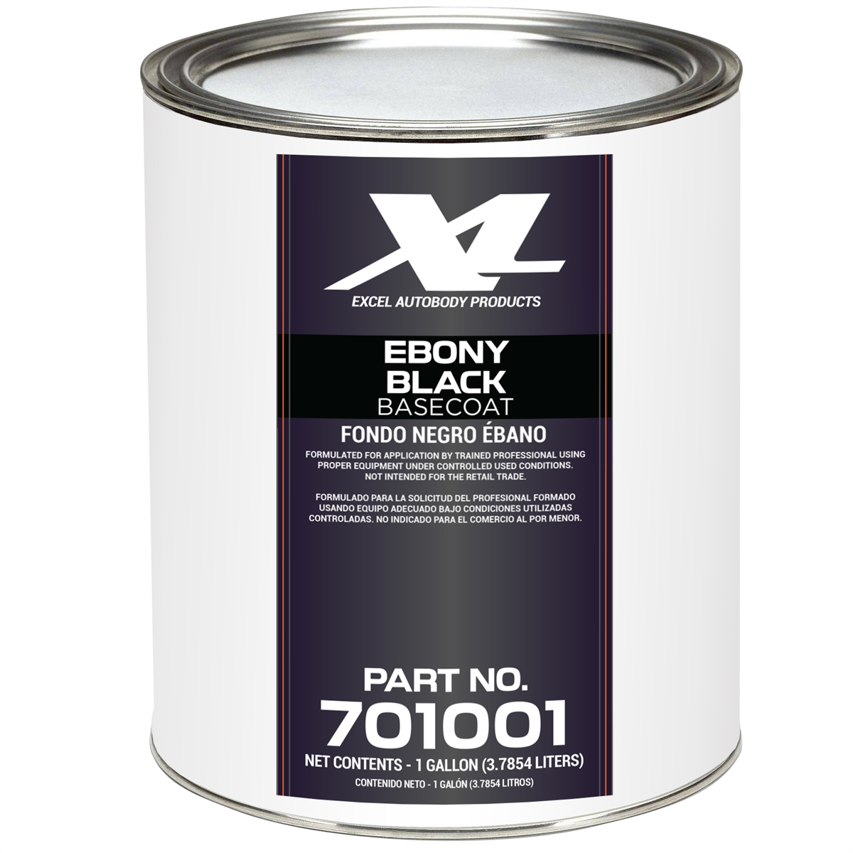 XLB701001 Ebony Black Basecoat Paint, 1 gal
