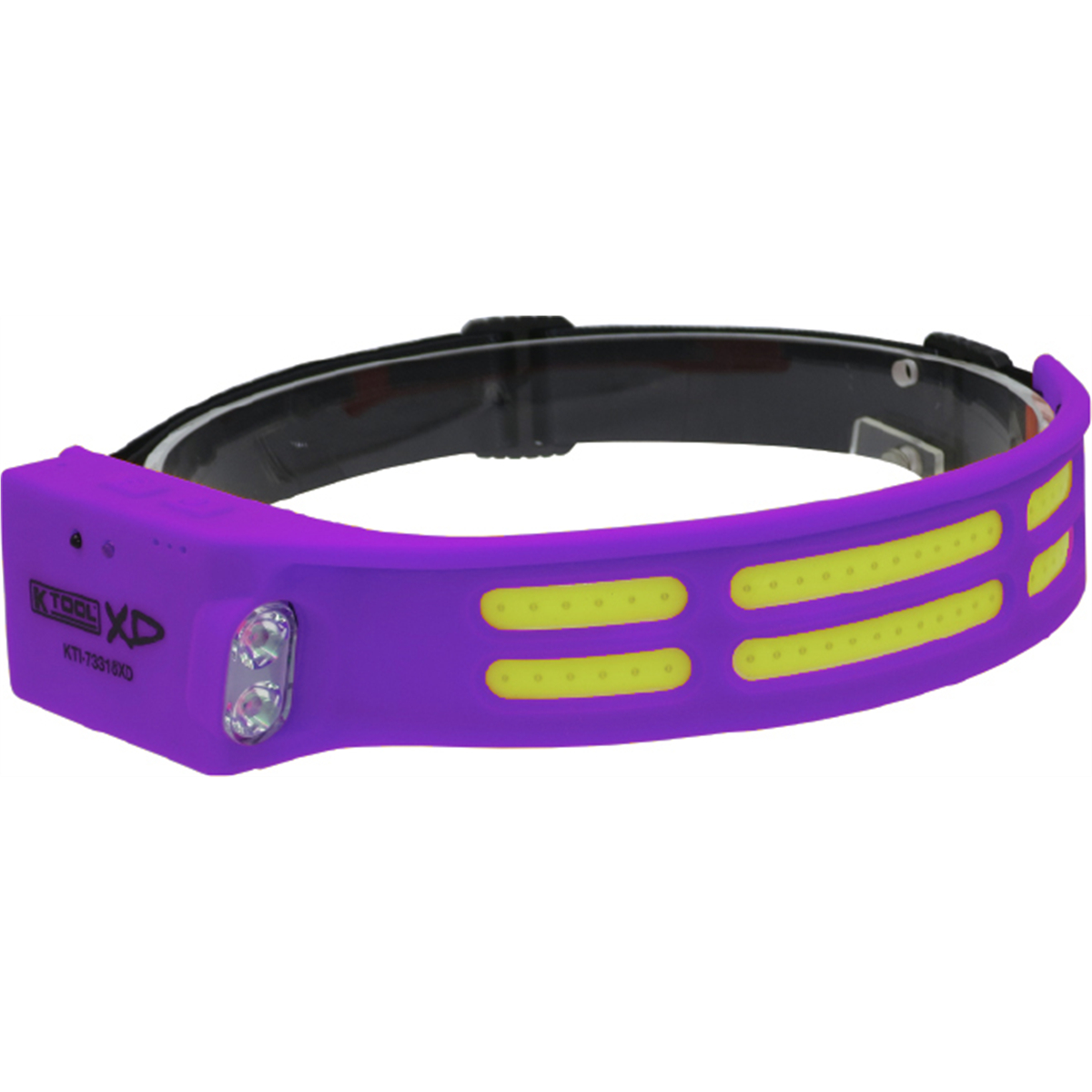 K Tool International KTI73319XD 600 Lumen COB Flexible Headlight with Motion Sensor & Side Flashlight, Purple