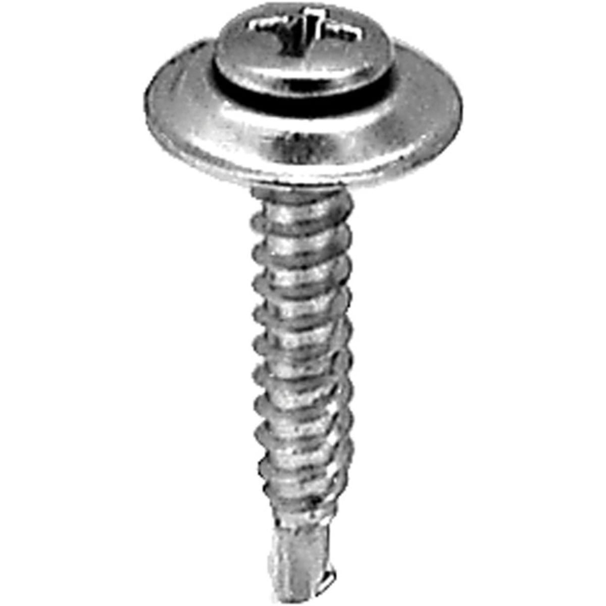 AVC11451 1 in. Phillips Oval Sems Head Teks Point Countersunk Washer Tapping Screw - No.8 Screw - Chrome