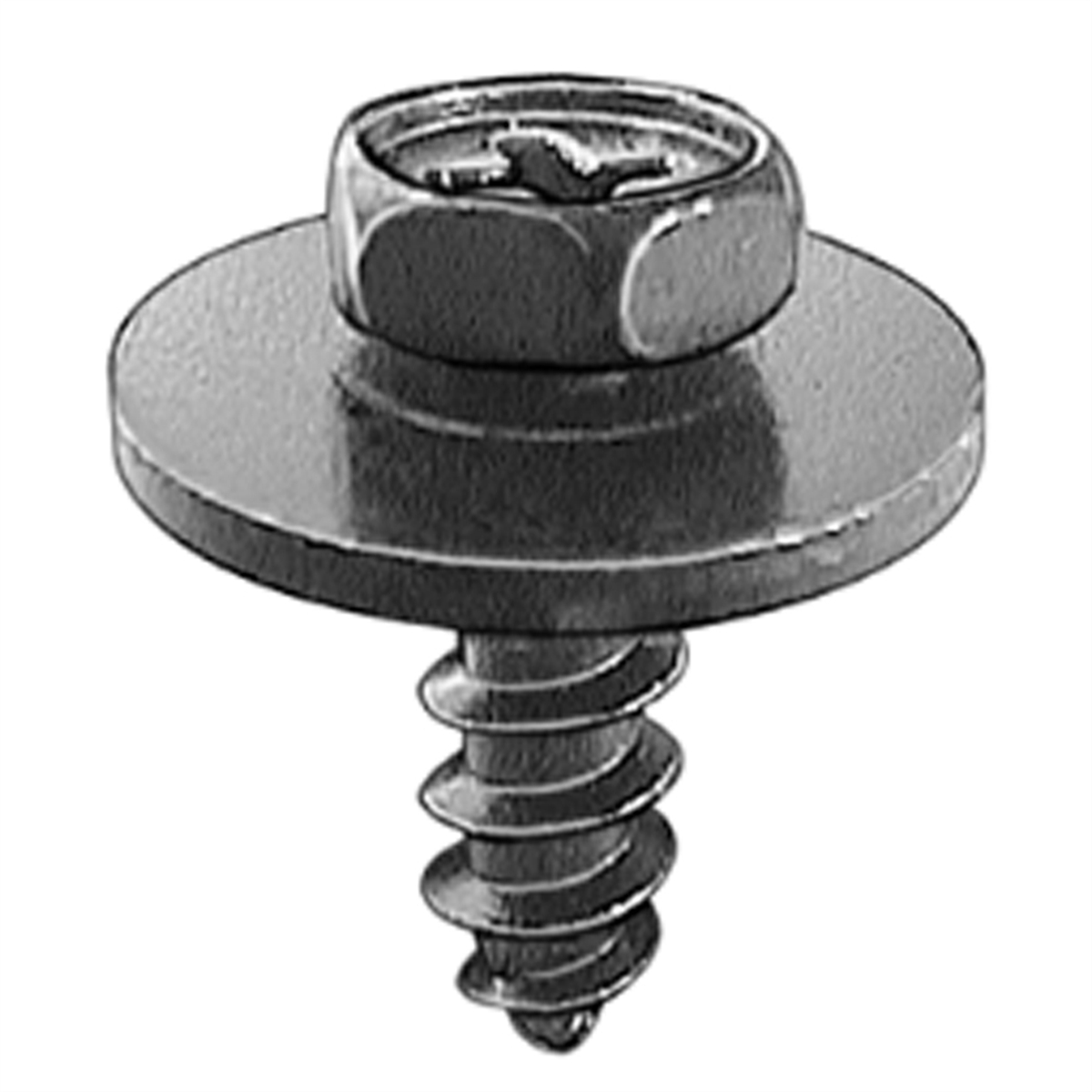 Phillips Hex Head Sems Tapping Screw M5 x 16 Black, 50PK