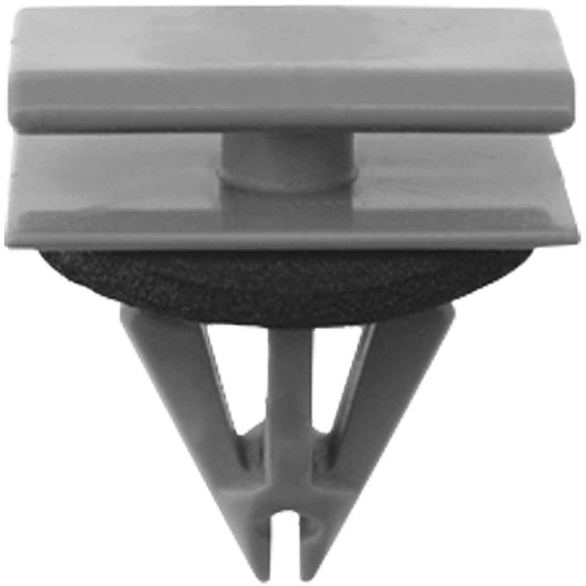 AVC20885 Windshield Pillar Molding Clip - 12 x 20 mm Top x 14 x 20 mm Bottom Head - Nylon - Gray
