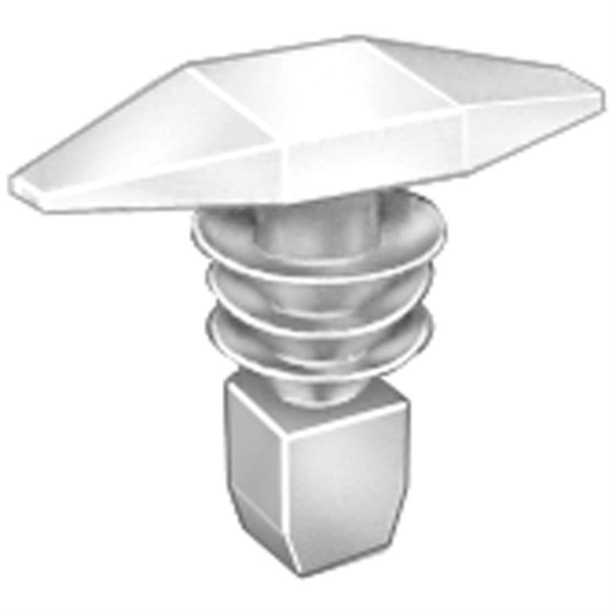 AVC14328 7 x 16 mm Double Head Weather Strip Retainer, Nylon - White
