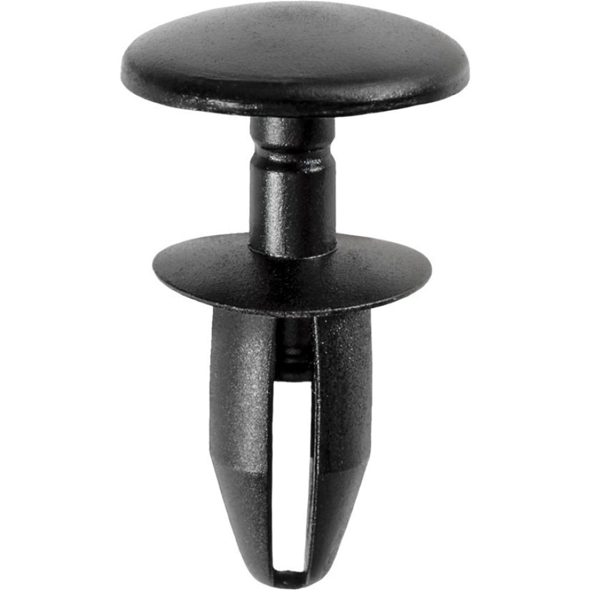 AVC16816 14 Dia. Head x 14 Stem x 6 Hole mm Push-Type with Closed End Retainer, Nylon - Black