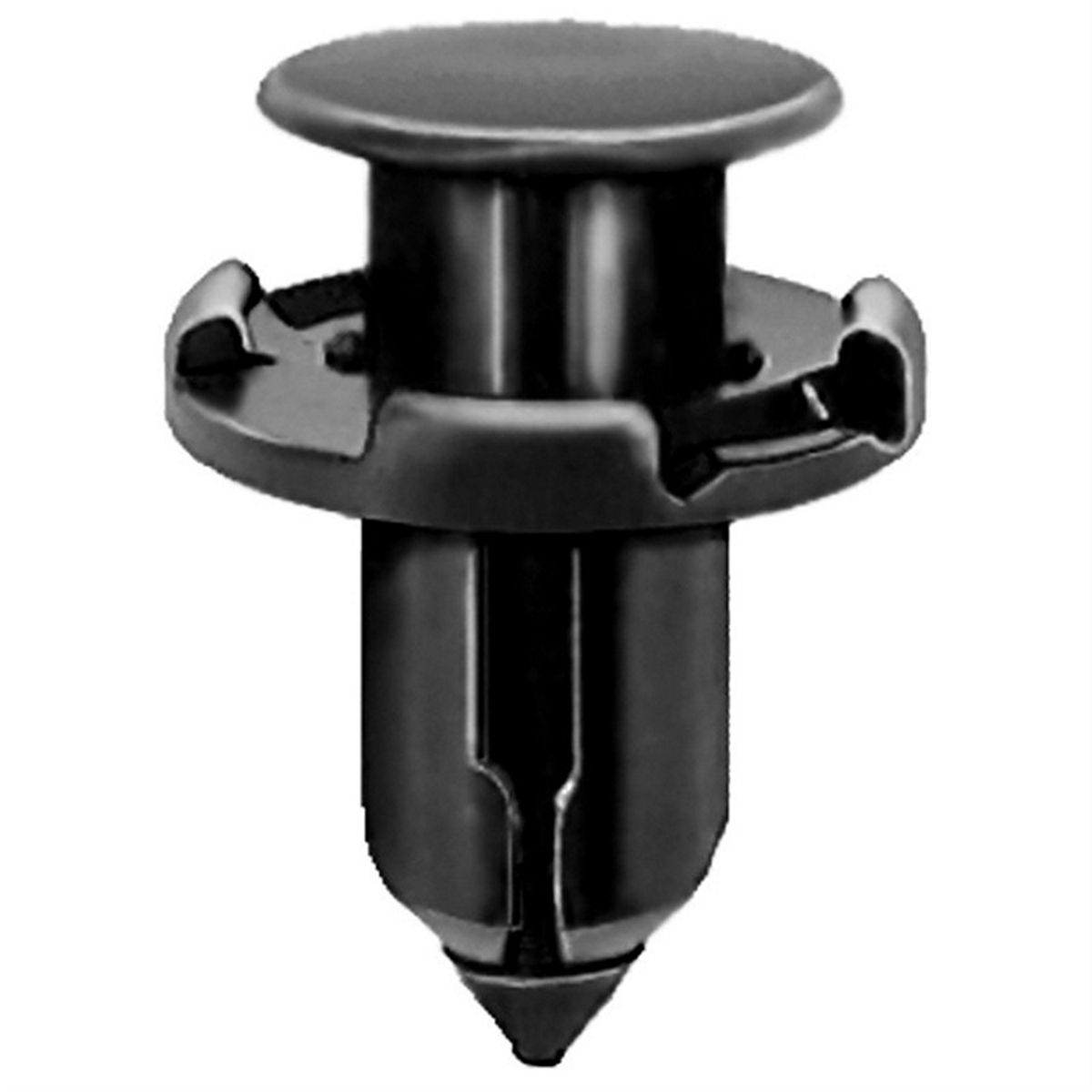 AVC20247 18 Dia. Head x 12 Stem mm Push-Type with Drive Pin Fender & Bumper Retainer, Nylon & Black