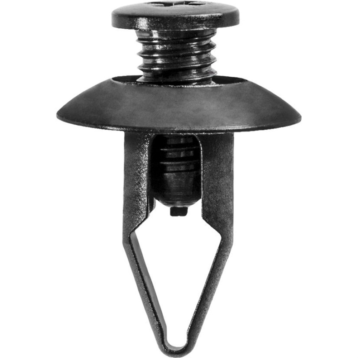 AVC20367 18 Dia. Head x 18 Stem mm Push & Screw-Type with Closed End Bumper Cover Retainer, Nylon - Black