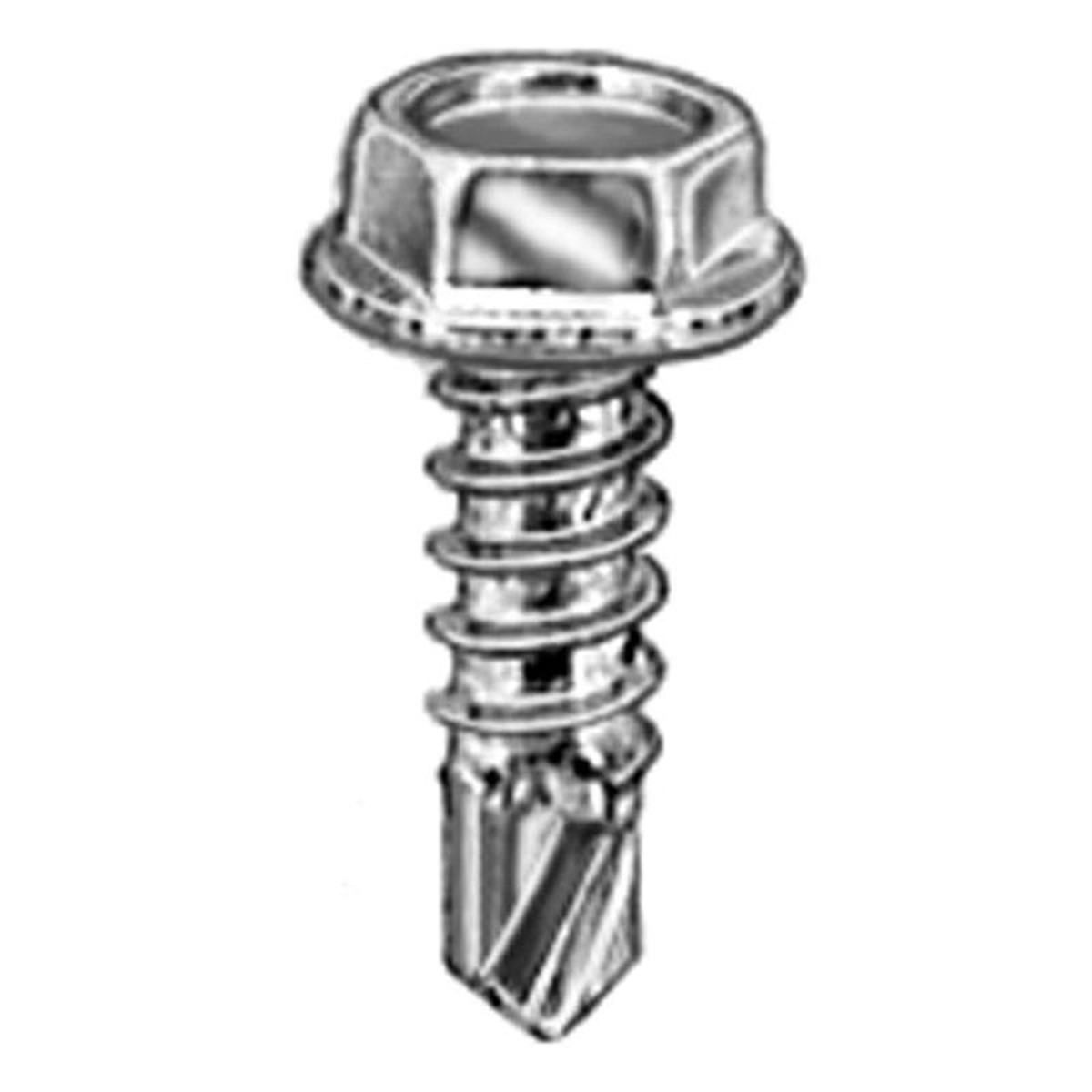 Hex Washer Head Teks Point Tapping Screw - Zinc - 0.5 in. - Pack of 100 - Durable