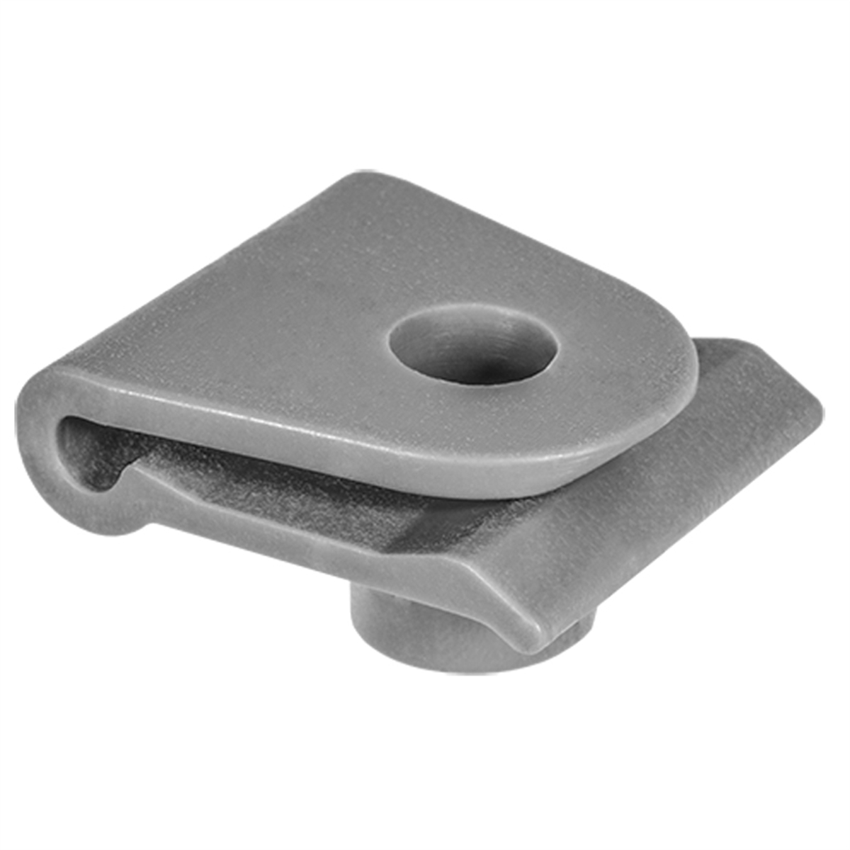 Mazda U-Nut, Gray Nylon, M4.8, Center To Edge 11mm, Up To 1mm Panel Range, 25PK