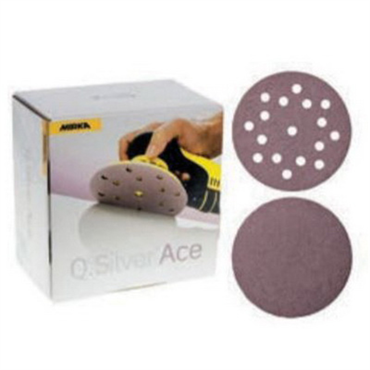 Mirka Abrasives MRK2C611800 6 in. Silver Micro 2C Series Semi-Open Coated Grip-On Sanding Disc, P800 Grit