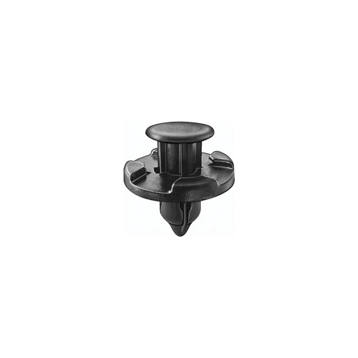 Push-Type Retainer - Black - 20 mm Head x 9 mm Stem - Durable Nylon