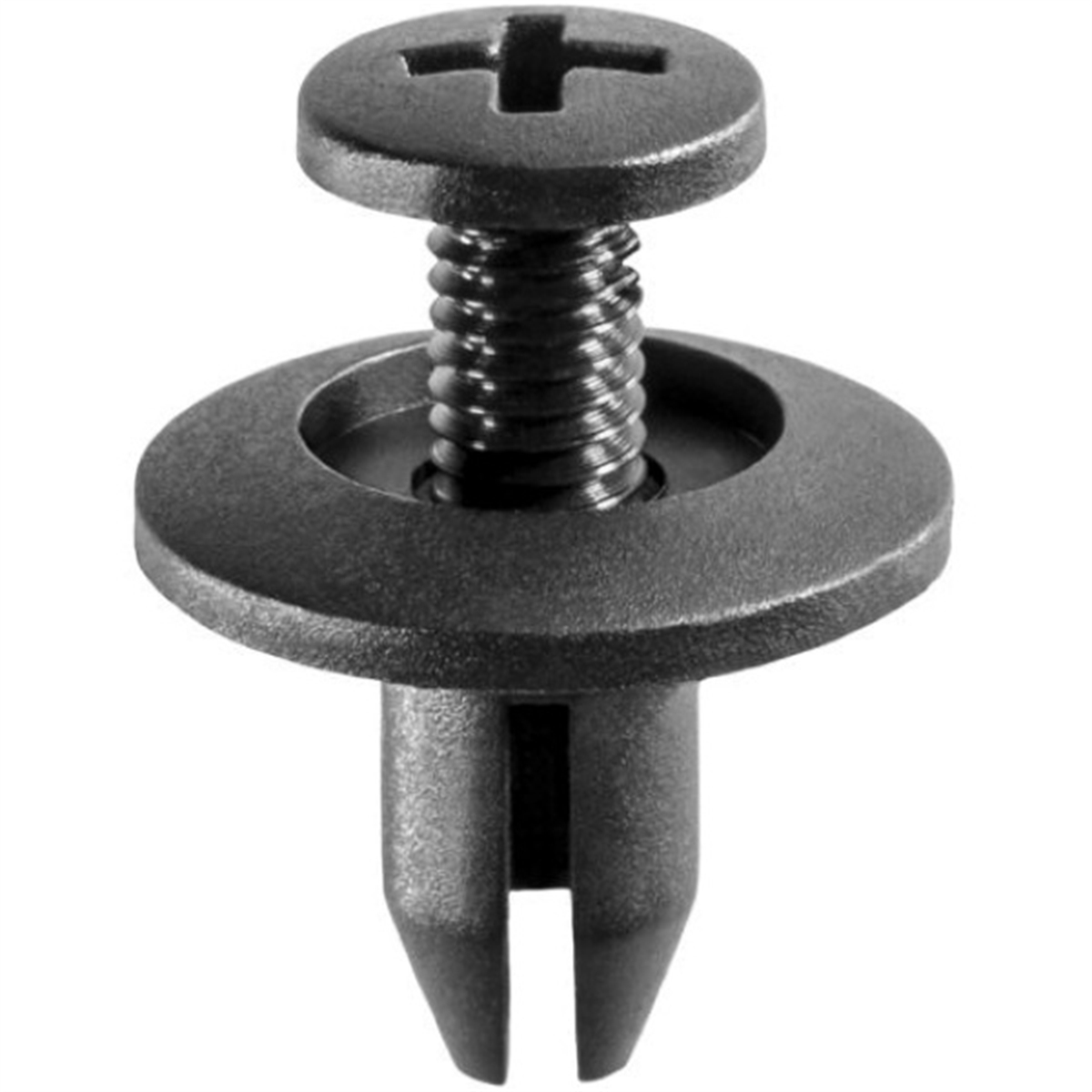 AVC14696 15 mm Dia. x 11 mm Push-Type Phillips Drive Retainer, Nylon - Black