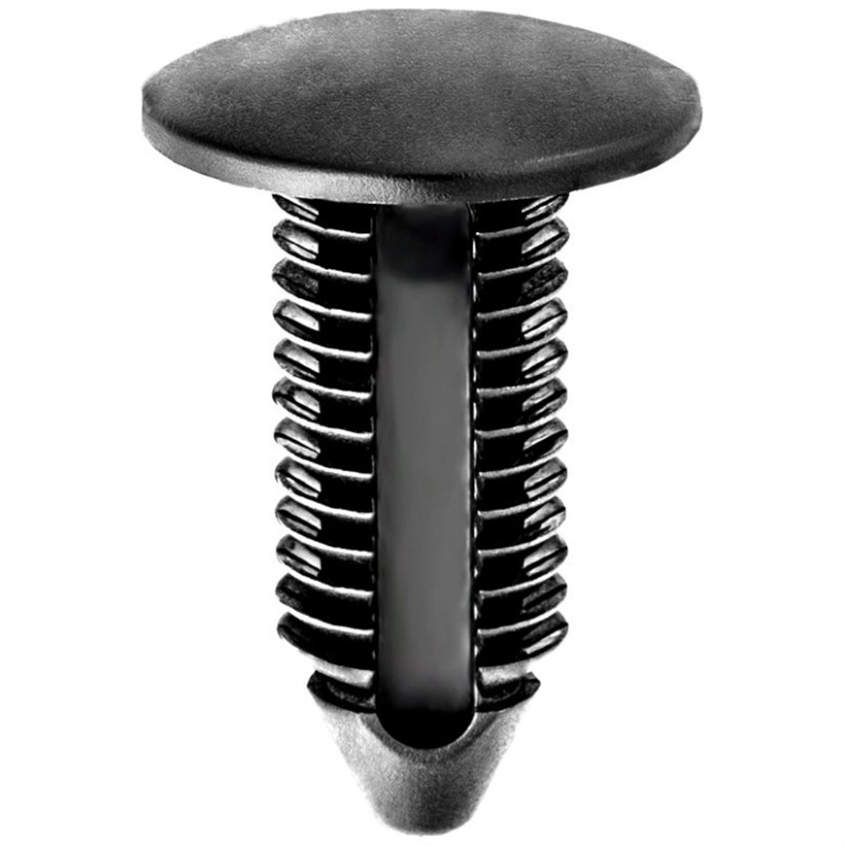 AVC15478 22 mm Dia. Bottom Single Head Type 1 Bumper Fascia Retainer, Nylon - Black
