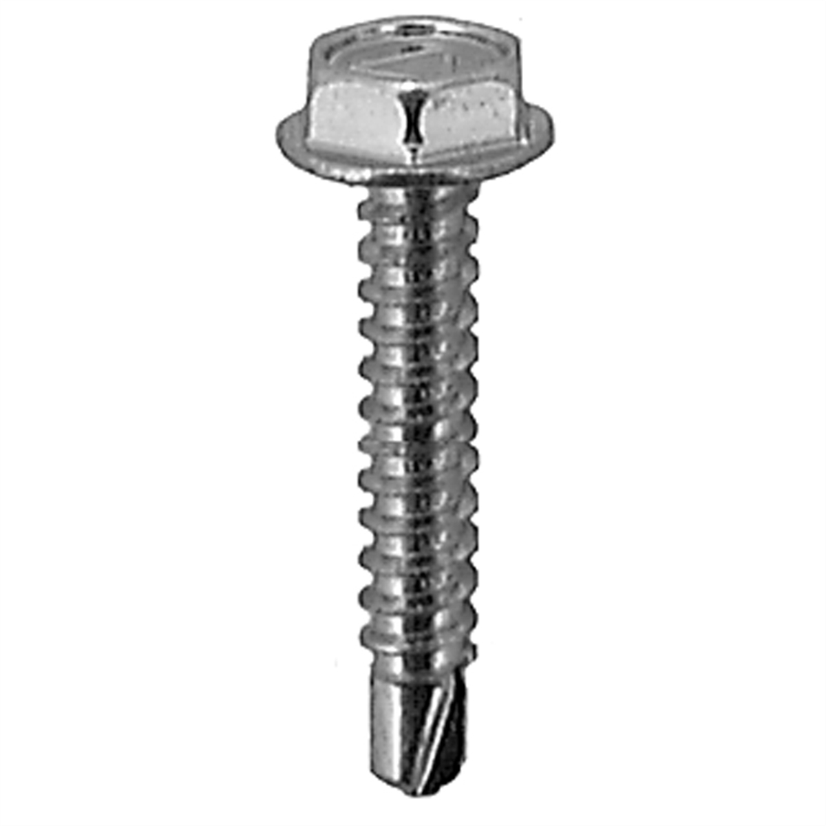 #10-16 x 1in Teks Washer Head Number 2 Teks Screw Zinc, 100PK