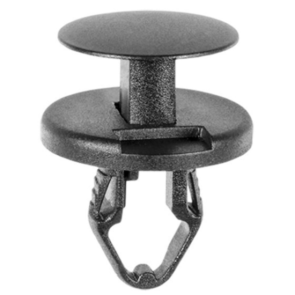 Push-Type Closed End Fender Apron Retainer - Black - 19 mm Head x 14 mm Stem - Durable Nylon