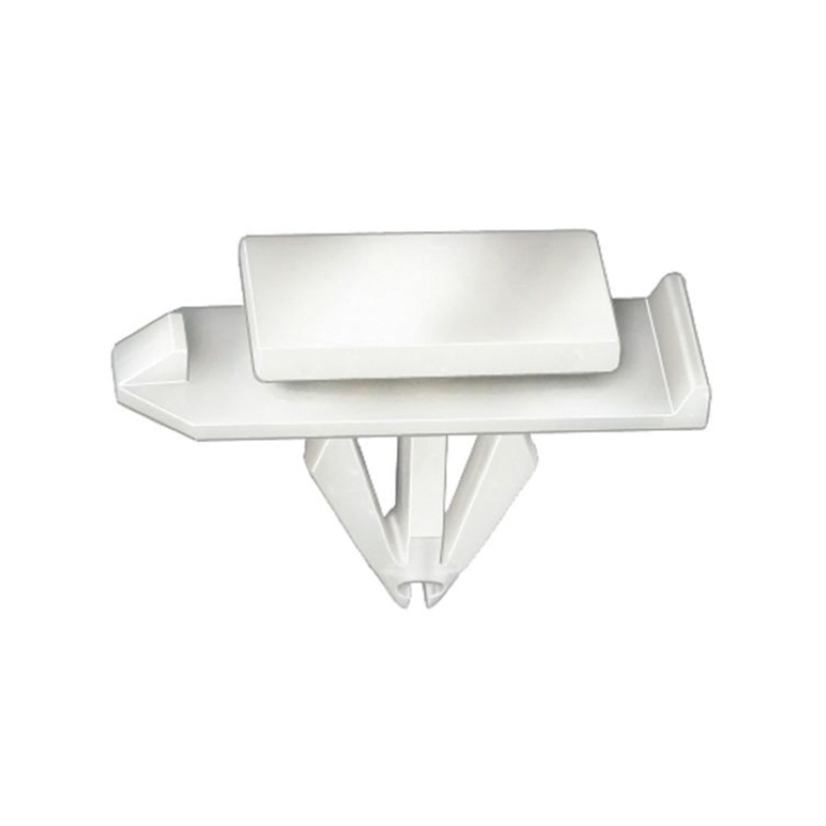 AVC21128 Rocker Molding Clip - 12 x 20 mm Top x 12 x 32 mm Bottom Head x 15 mm Stem - Nylon - White