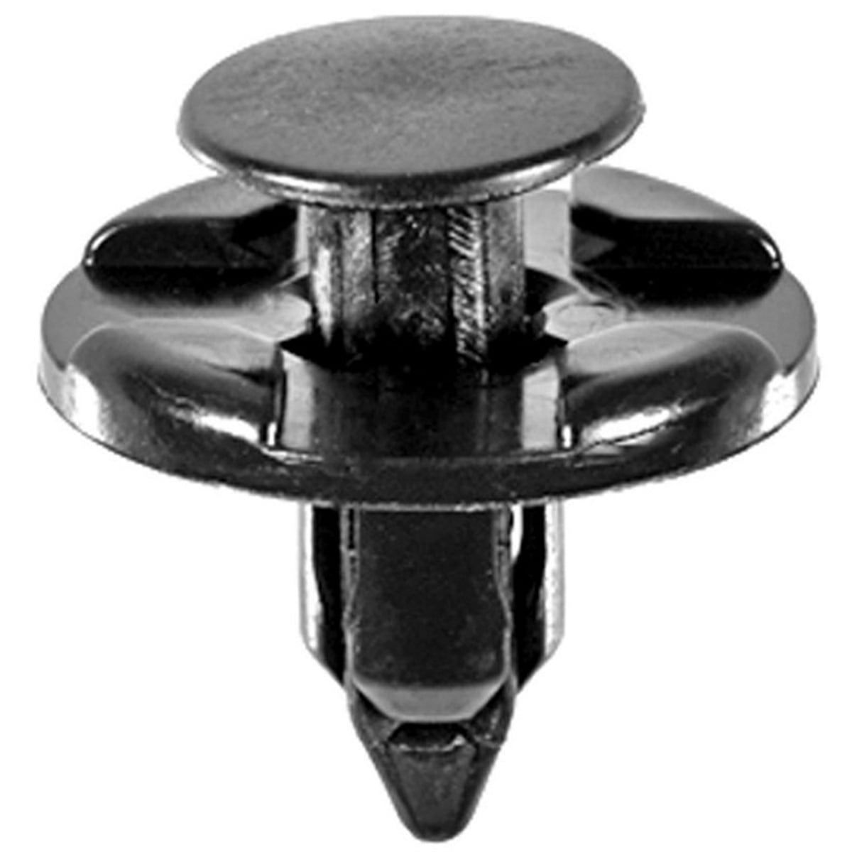 AVC21422 20 mm Dia. Head Push-Type with Drive Pin Front Bumper & Quarter Panel Retainer, Nylon - Black