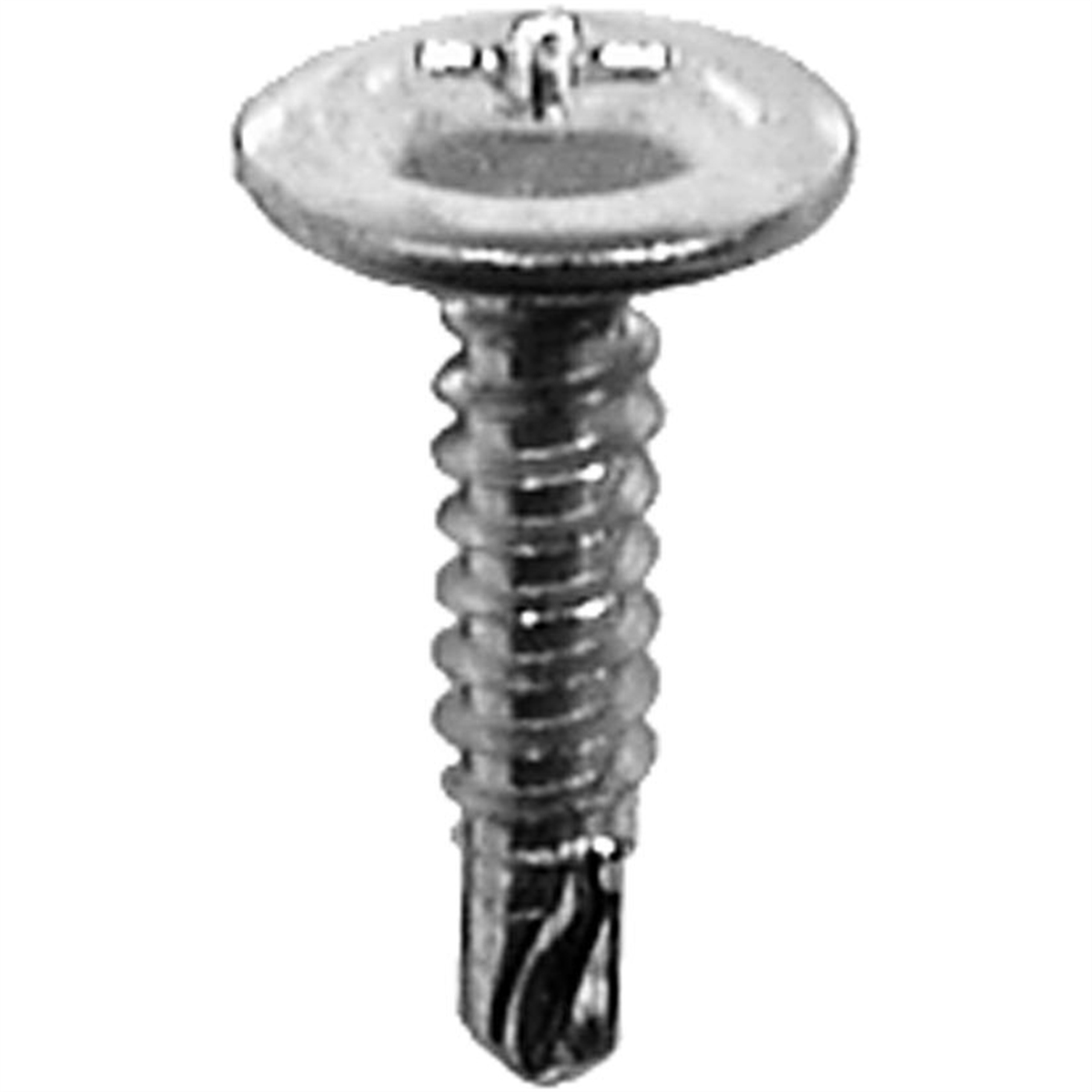 Phillips Round Washer Head Teks Tap Screw - Silver - 0.75 in - Pack of 100 - Durable Design
