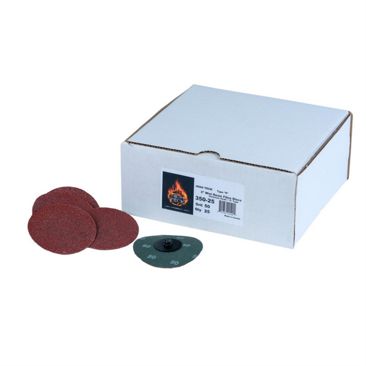HIT350-25 3 in. R-Style Disc, 50 Grit - Aluminum Oxide - Polymer Backing