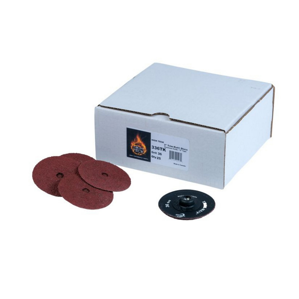 HIT336TK 3 in. Trim-Cut R-Style Disc, 36 Grit - Aluminum Oxide - Polymer Backing
