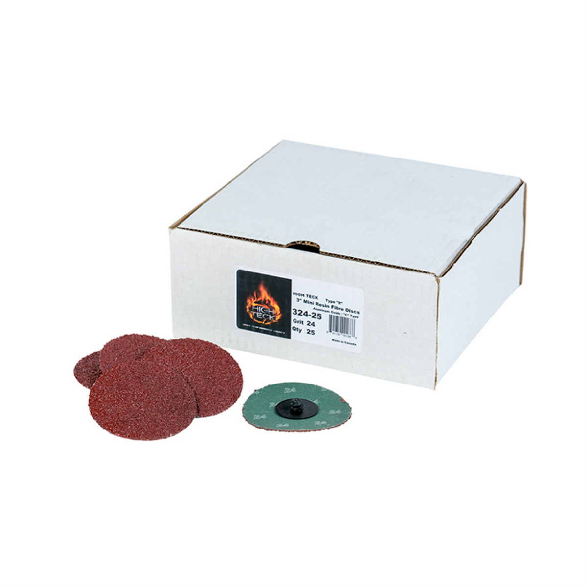 HIT324-25 3 in. R-Style Disc, 24 Grit - Aluminum Oxide - Polymer Backing