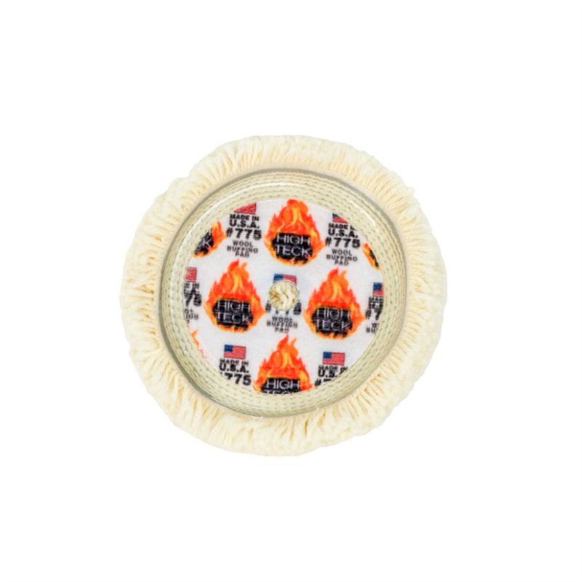 HIT775 7.5 in. Dia. x 1.5 in. Thick Buffing Pad - 100 Percent Wool - Hook & Loop