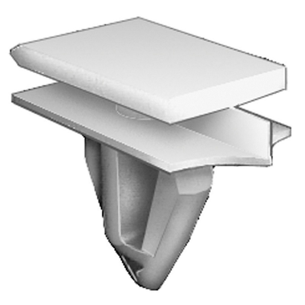 AVC20607 Rocker Panel Molding Clip - 12 x 20 mm Top x 12 x 24 mm Bottom Head x 14 mm Stem - Nylon - White