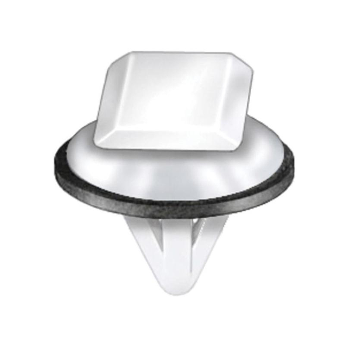 AVC21316 Side & Bumper Molding Clip - 11 x 15 mm Top x 16 mm Dia. Bottom Head x 10 mm Stem - Nylon - White