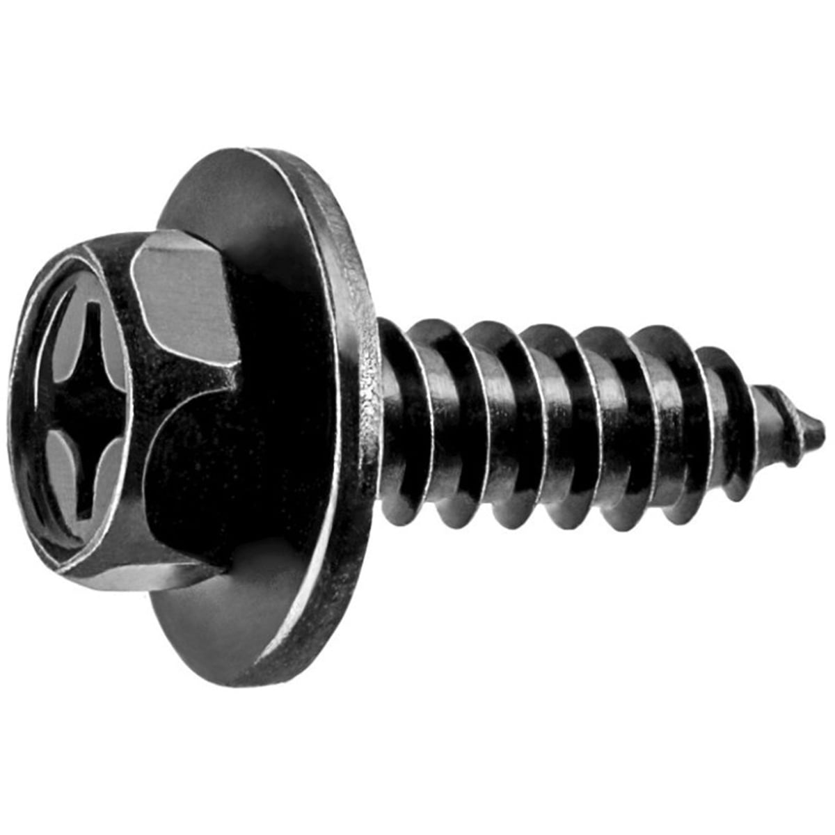 AVC20556 Phillips Hex Head Sems Tapping Screw - M6.3 x 1.81 mm Screw x 20 mm - Black Zinc