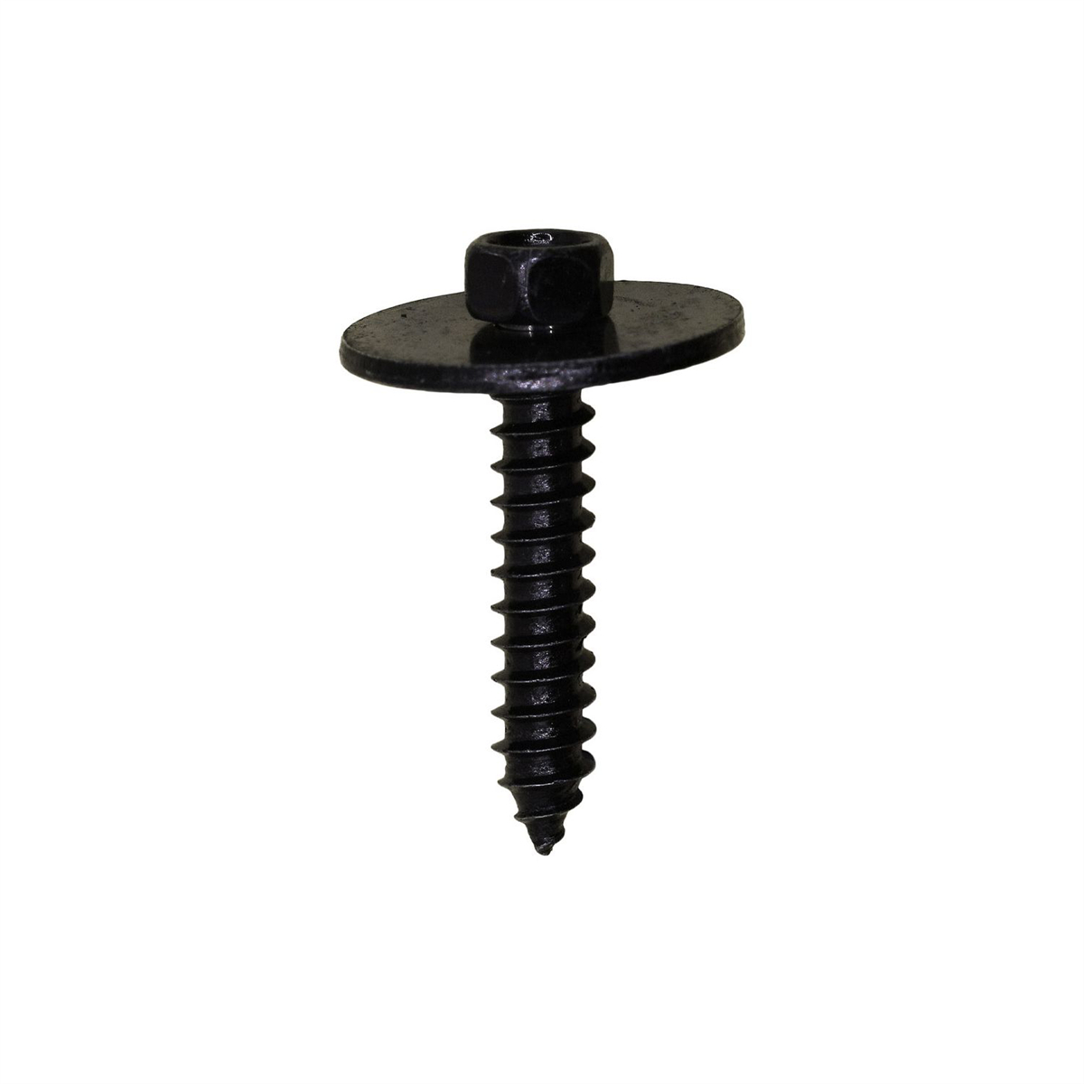 Ford Hex Head Sems Tapping Screw, Black Zinc, 50PK