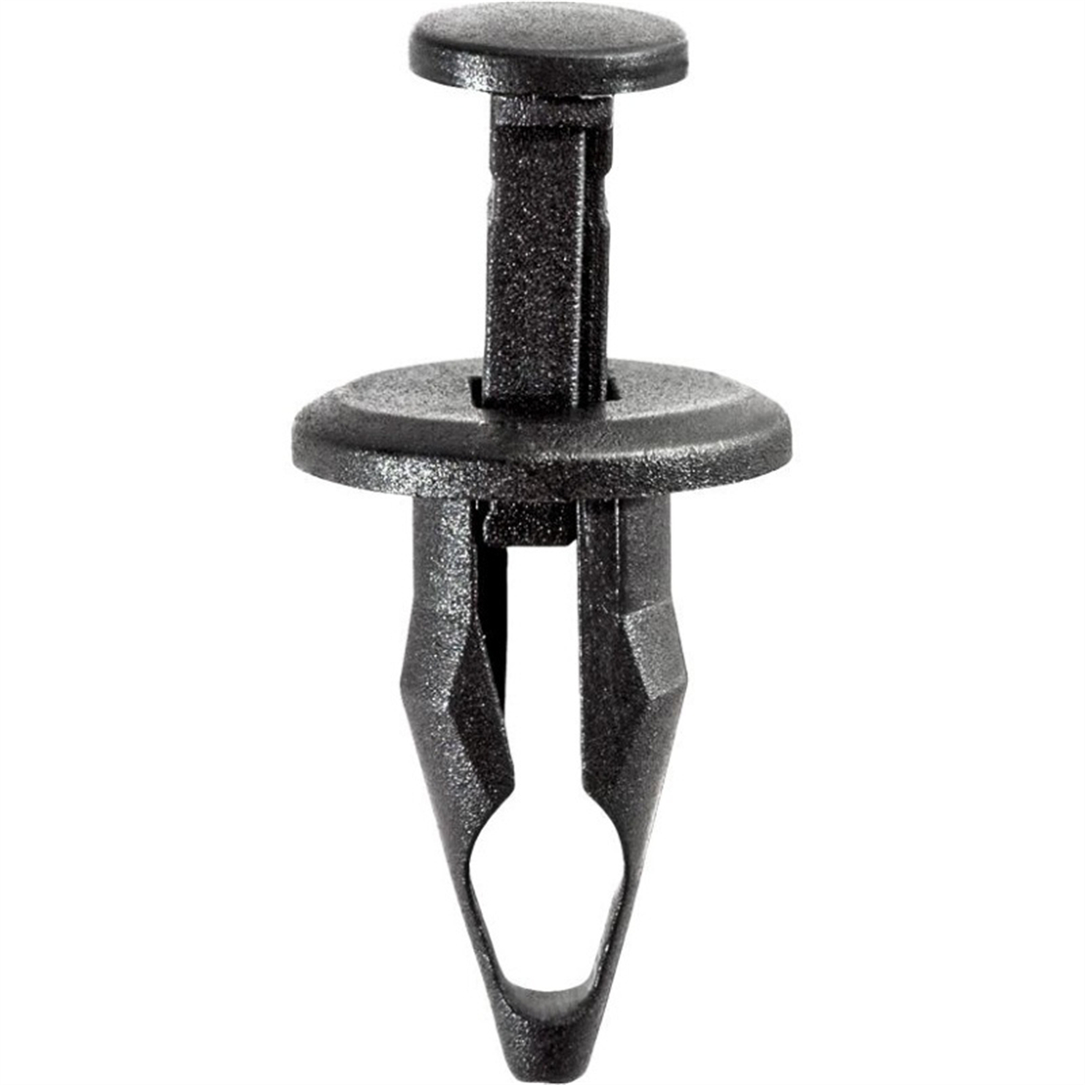 Push-Type Bumper Fascia Retainer - Black - 18 mm Head x 23 mm Stem - Durable Nylon
