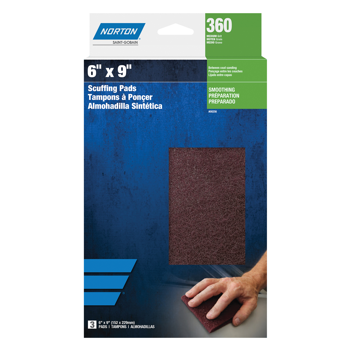 NOR00256 6 x 9 in. Bear-Tex Non-Woven Scuff Pad