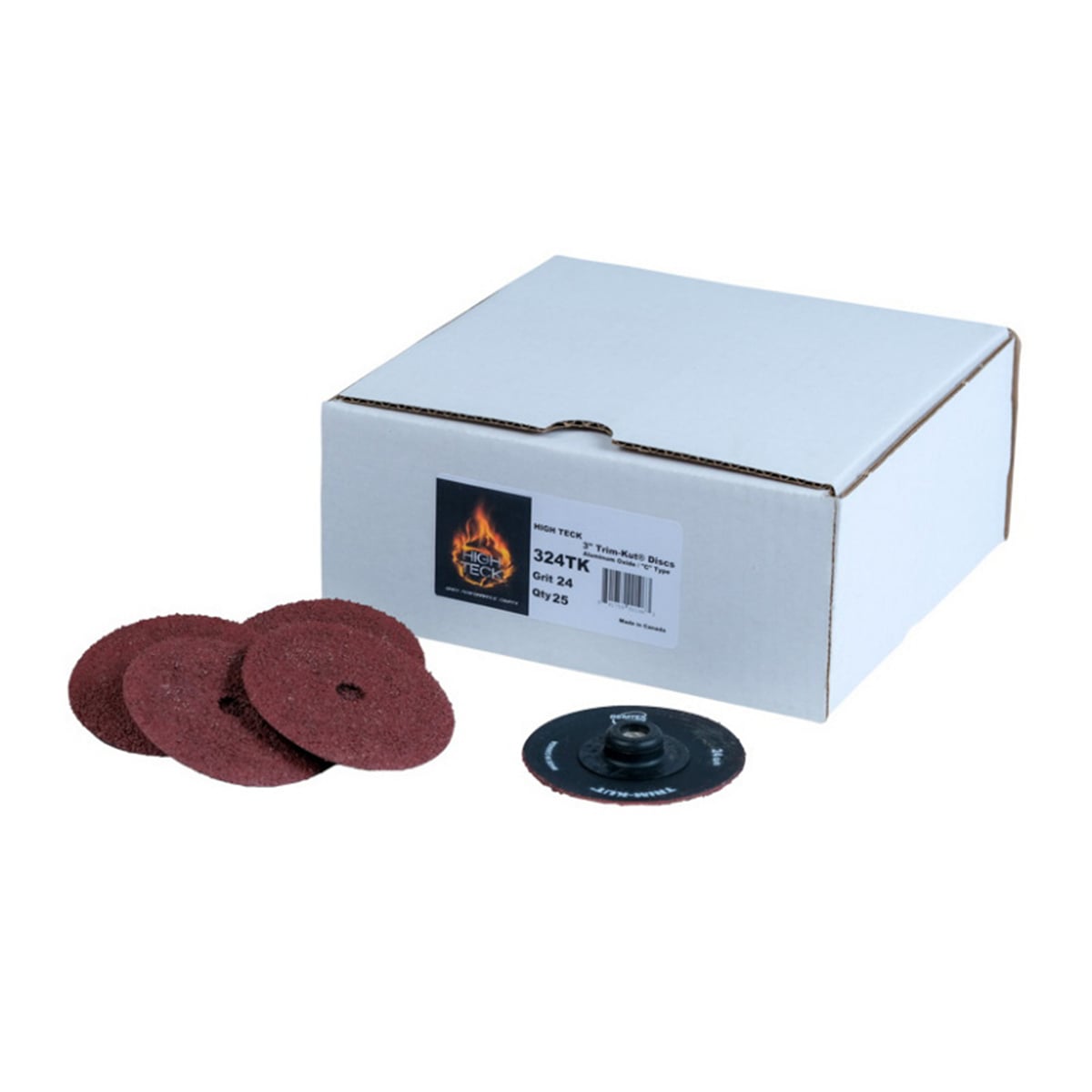 HIT324TK 3 in. Trim-Kut R-Style Disc, 24 Grit - Aluminum Oxide - Polymer Backing