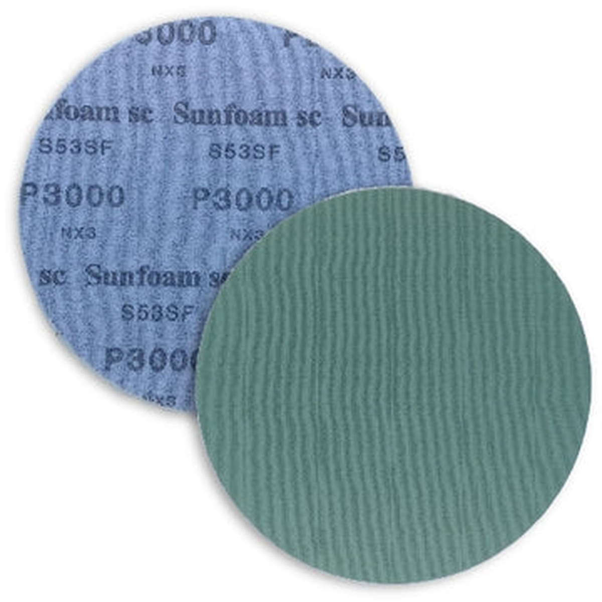 SUA97225 6 in. Sun Foam Grip-On Polishing Disc, 3000 Grit - Silicon Carbide - Hook & Loop Attachment