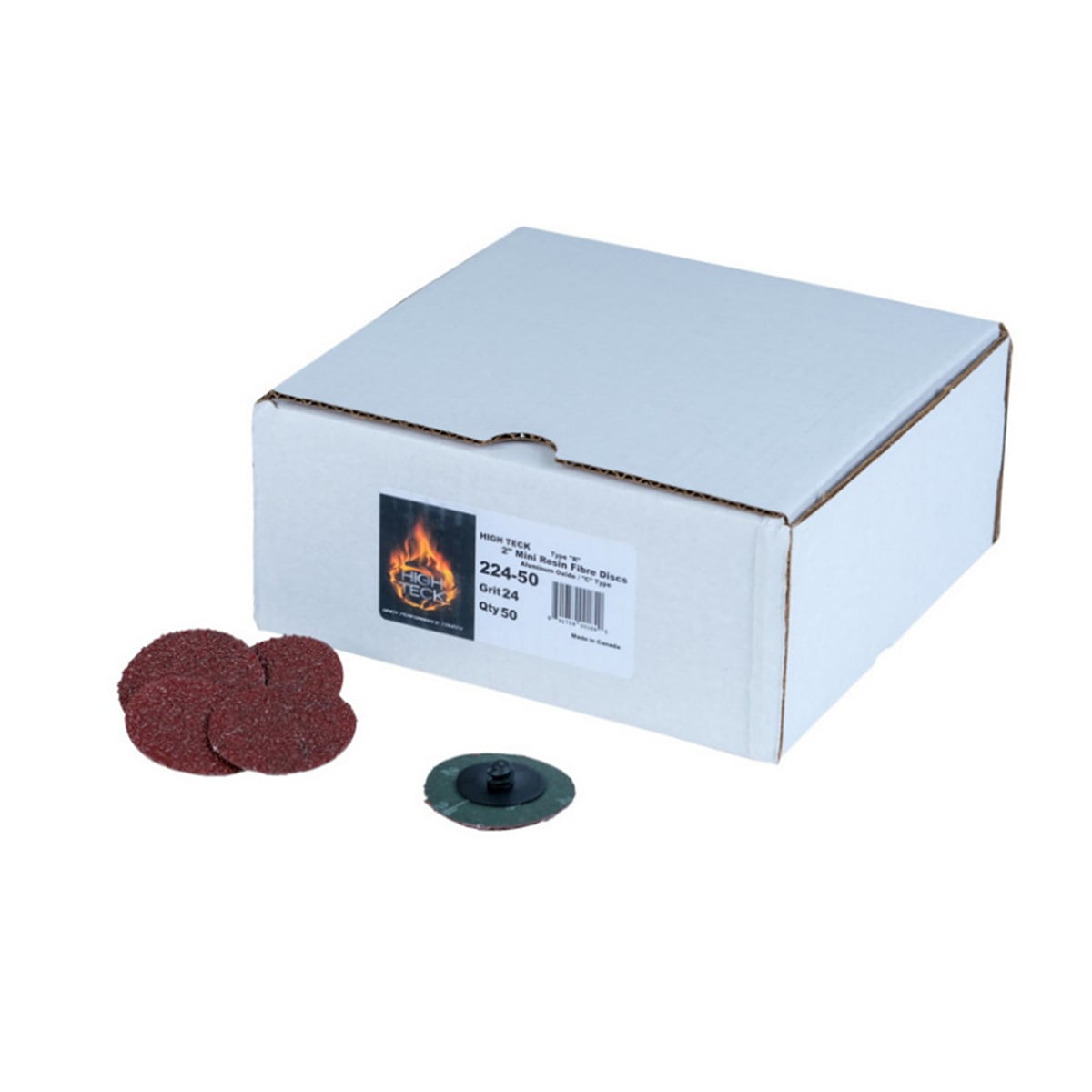 HIT224-50 2 in. R-Style Disc, 24 Grit - Aluminum Oxide - Polymer Backing