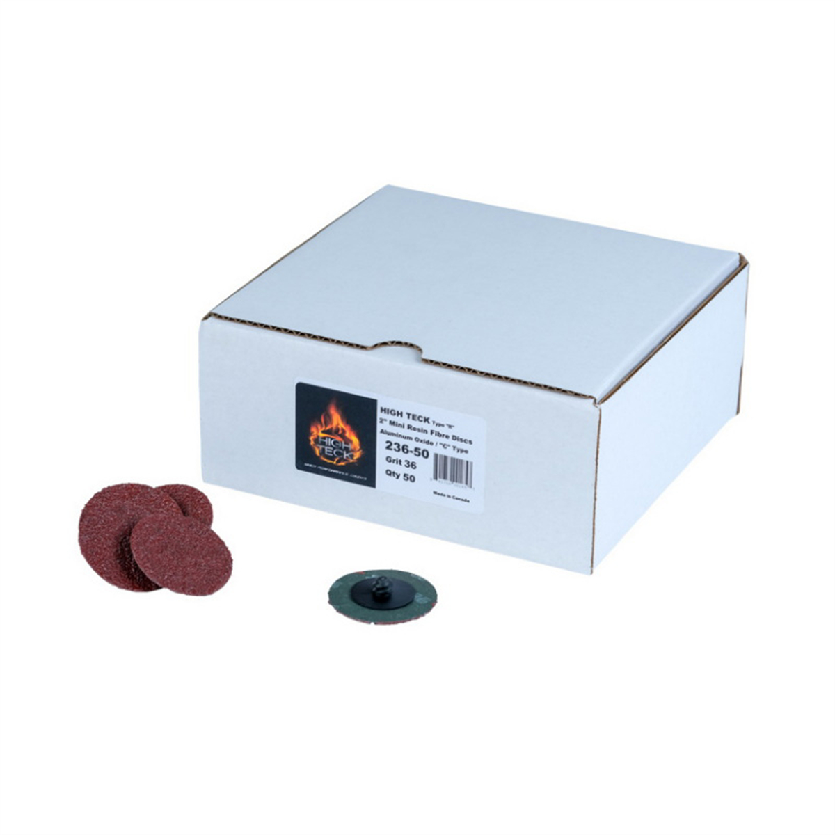 HIT236-50 2 in. R-Style Disc, 36 Grit - Aluminum Oxide - Polymer Backing