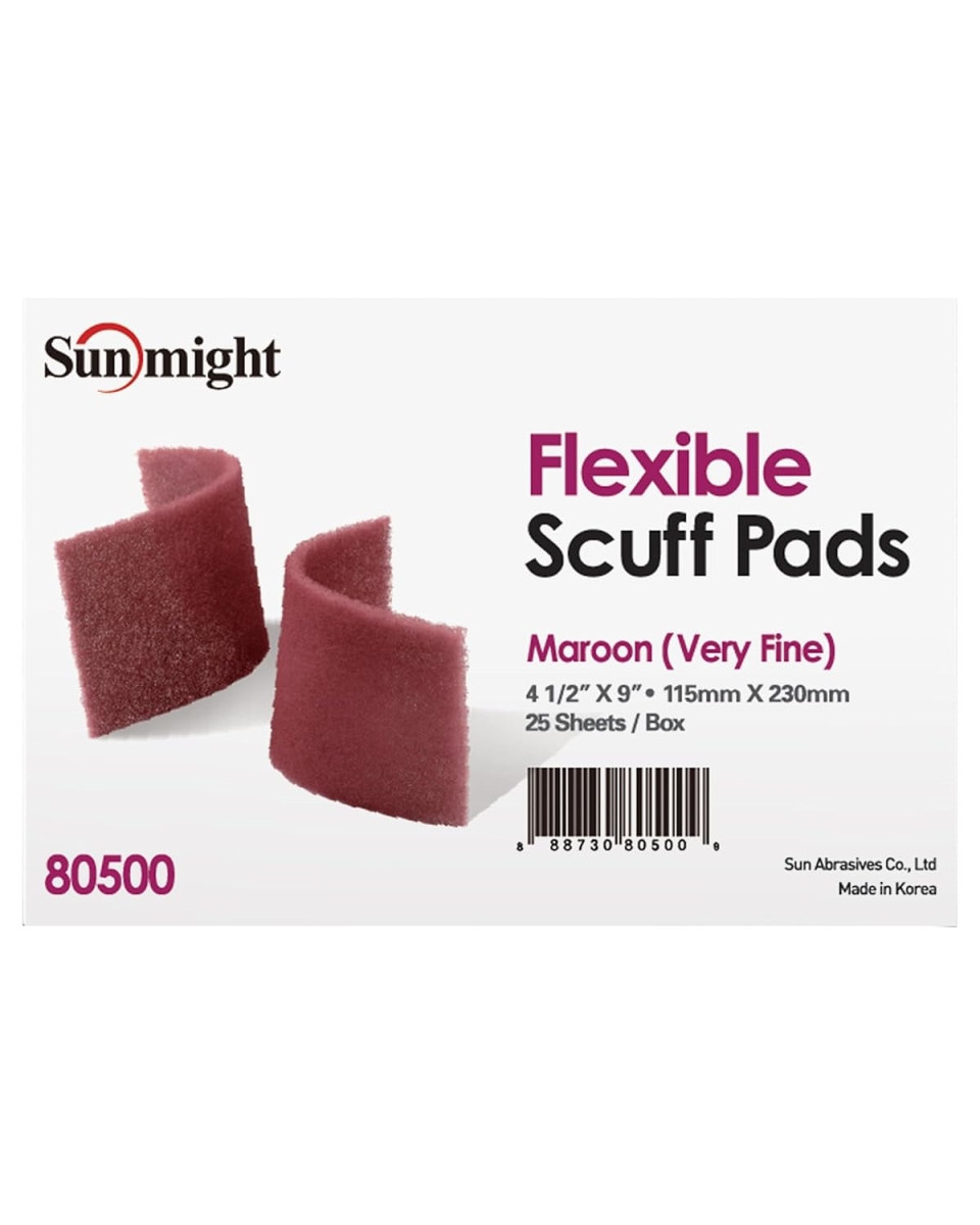 SUA80500 4.5 x 9 in. Flex Scuff Pad - Very Fine - Maroon