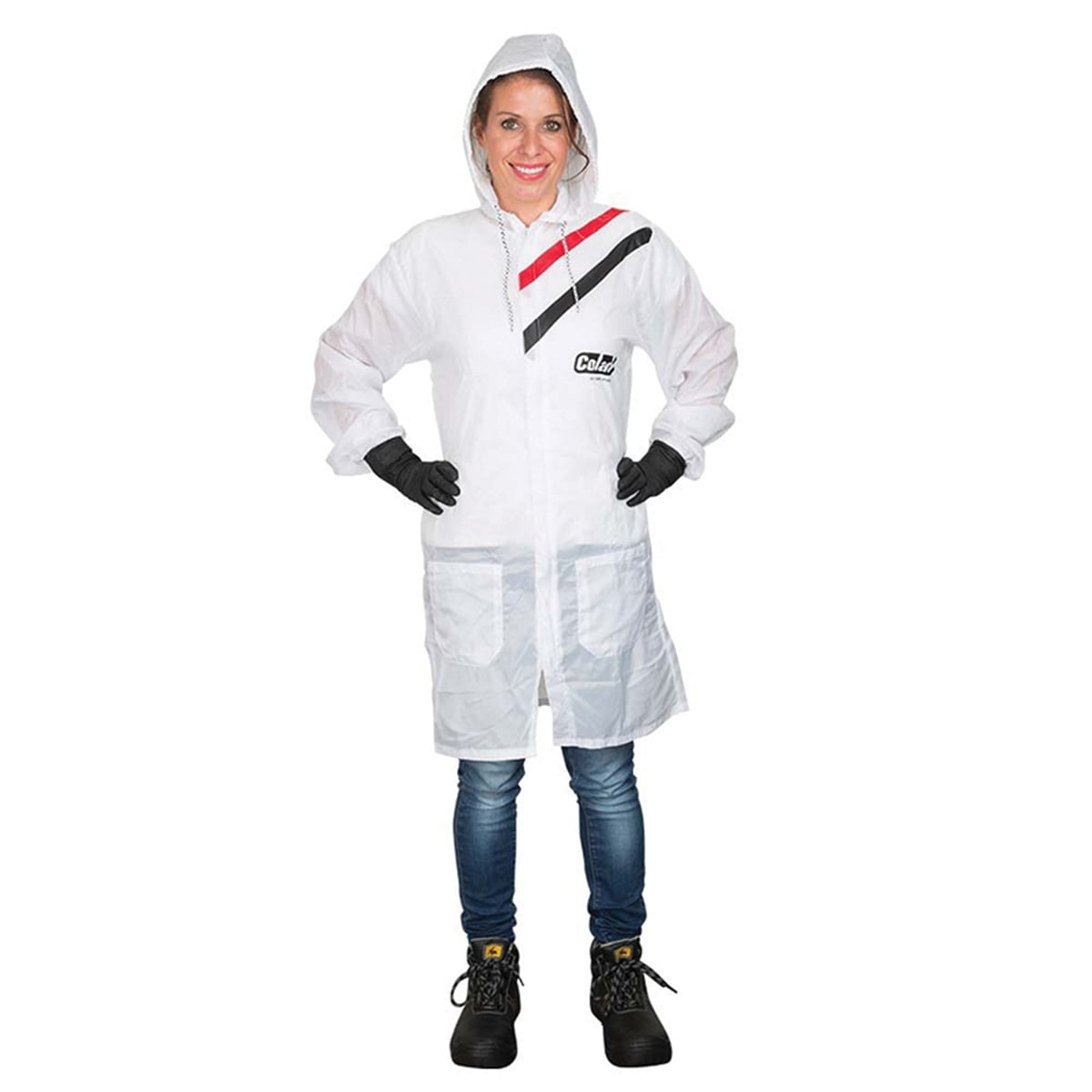 EMM510158PLAIN-USAB Series Blank Plain Spray Coat - Extra Large - White - Nylon