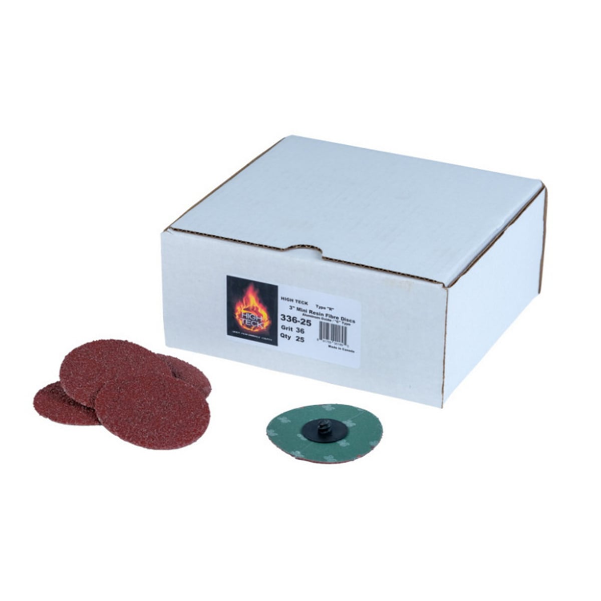 HIT336-25 3 in. R-Style Disc, 36 Grit - Aluminum Oxide - Polymer Backing
