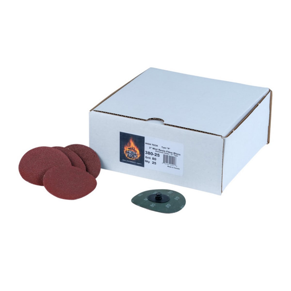 HIT380-25 3 in. R-Style Disc, 80 Grit - Aluminum Oxide - Polymer Backing